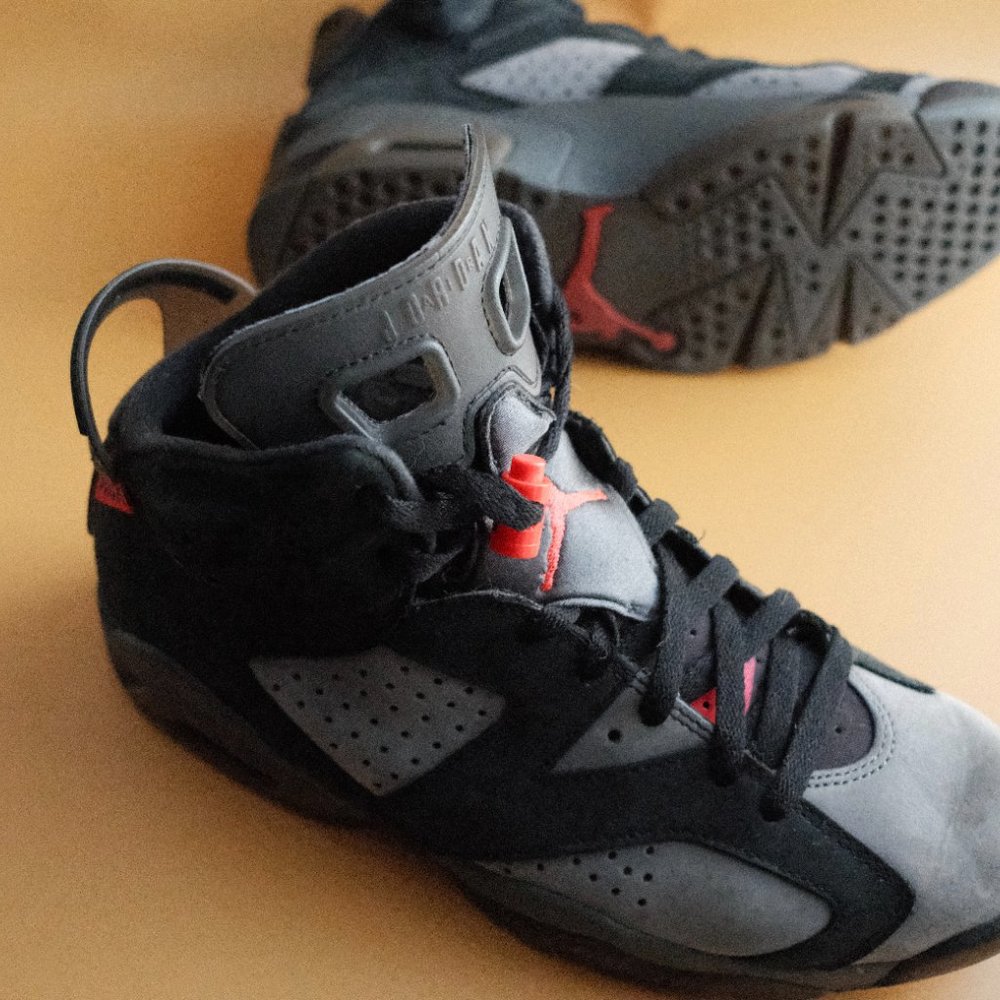 Paris Saint Germain x Air Jordan 6 Retro BG Iron Grey Nike Jordans - Picture 5 of 9